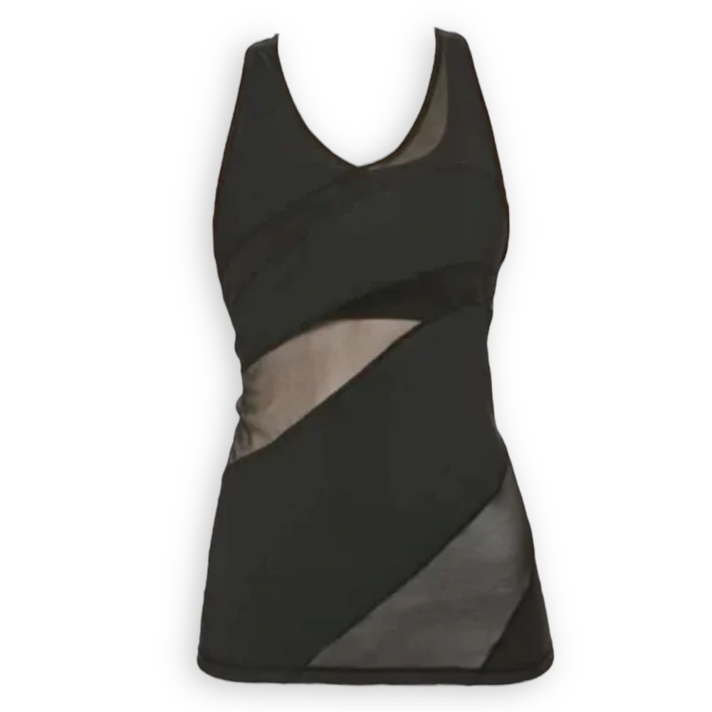 Lululemon Black Mesh in Motion Tank Top